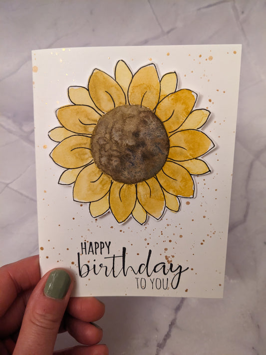 Sunflower Watercolor Card
